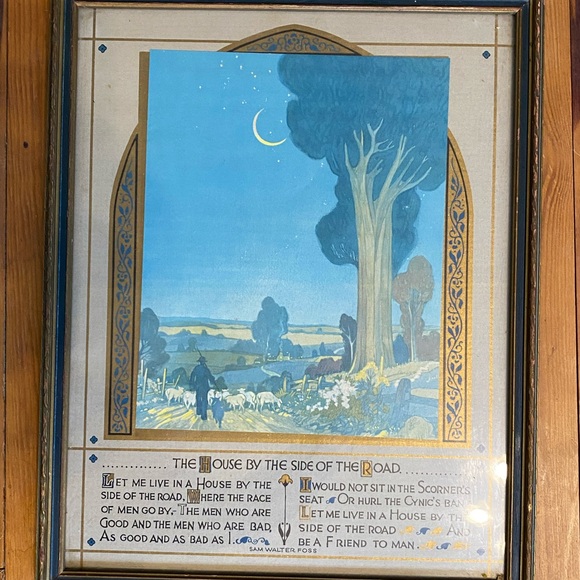 Other - Framed Blue and Gold Wall Art